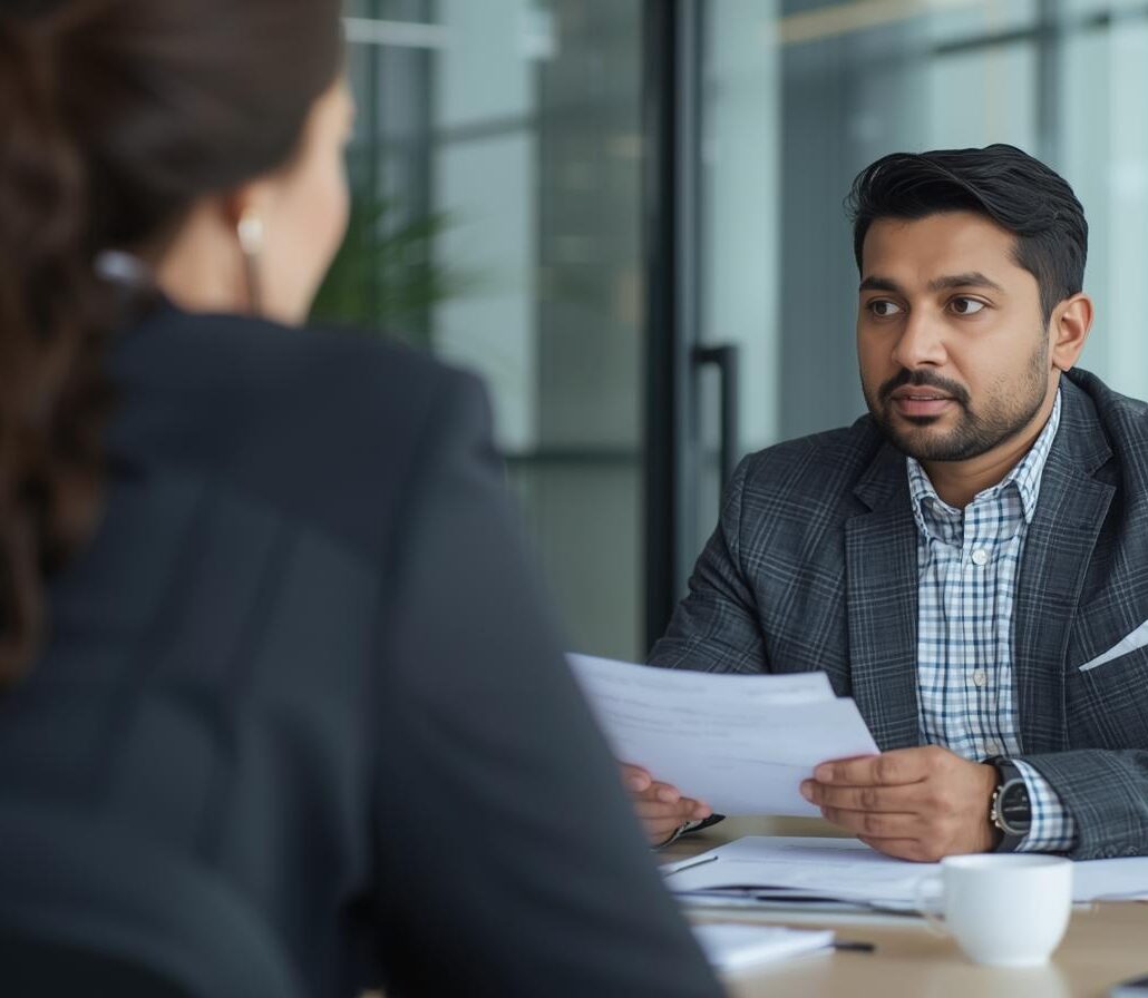 HR manager conducting a background check on a job candidate before hiring